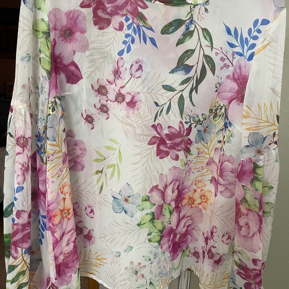 SHEIN Floral Blouse - Pink, Purple, and Green